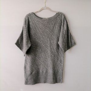 White House Black Market Womens Gray Boat Neck Knited Pullover Sweater Size L